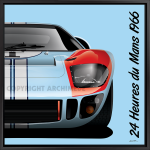 Tableau Ford GT40 MK II Le Mans 1966 existe en laminage bois ou aluminium imprimé.