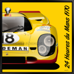 Tableau Porsche 917 K Le Mans 1970 existe en laminage bois ou aluminium imprimé.