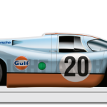 Plaque Aluminium Porsche 917 K Gulf #20 Le Mans 1970