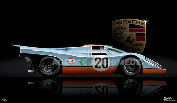 C_Porsche 917 -1970 #20-60 x 35 cm #1 PORSCHE 917 GULF LE MANS 1970 # 20 – Image 1